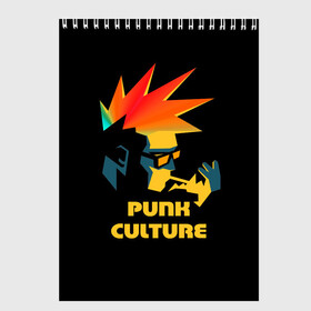 Скетчбук с принтом Punk culture в Новосибирске, 100% бумага
 | 48 листов, плотность листов — 100 г/м2, плотность картонной обложки — 250 г/м2. Листы скреплены сверху удобной пружинной спиралью | music | punk | ирокез | музыка | панк | панк музыка | рок | рок музыка | суб культура