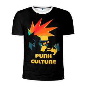 Мужская футболка 3D спортивная с принтом Punk culture в Новосибирске, 100% полиэстер с улучшенными характеристиками | приталенный силуэт, круглая горловина, широкие плечи, сужается к линии бедра | music | punk | ирокез | музыка | панк | панк музыка | рок | рок музыка | суб культура