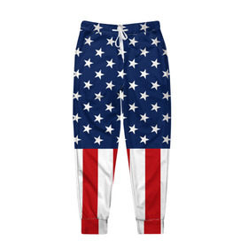Мужские брюки 3D с принтом Флаг США в Новосибирске, 100% полиэстер | манжеты по низу, эластичный пояс регулируется шнурком, по бокам два кармана без застежек, внутренняя часть кармана из мелкой сетки | flag | usa | патриотизм | сша | флаг