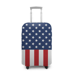 Чехол для чемодана 3D с принтом Флаг США в Новосибирске, 86% полиэфир, 14% спандекс | двустороннее нанесение принта, прорези для ручек и колес | flag | usa | патриотизм | сша | флаг