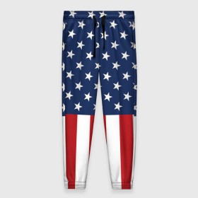 Женские брюки 3D с принтом Флаг США в Новосибирске, полиэстер 100% | прямой крой, два кармана без застежек по бокам, с мягкой трикотажной резинкой на поясе и по низу штанин. В поясе для дополнительного комфорта — широкие завязки | flag | usa | патриотизм | сша | флаг