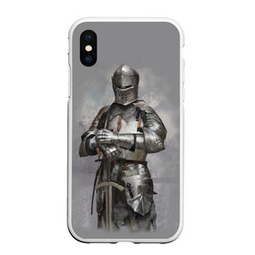 Чехол для iPhone XS Max матовый с принтом Рыцарь в Новосибирске, Силикон | Область печати: задняя сторона чехла, без боковых панелей | боец | воин | доспехи | король | латы | меч | рыцарь