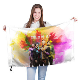Флаг 3D с принтом Coldplay в Новосибирске, 100% полиэстер | плотность ткани — 95 г/м2, размер — 67 х 109 см. Принт наносится с одной стороны | cold play | rock | колд плей | колд плэй | колдплей | колдплэй | рок