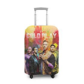 Чехол для чемодана 3D с принтом Coldplay в Новосибирске, 86% полиэфир, 14% спандекс | двустороннее нанесение принта, прорези для ручек и колес | cold play | rock | колд плей | колд плэй | колдплей | колдплэй | рок