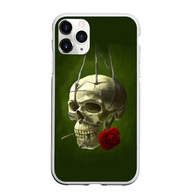 Чехол для iPhone 11 Pro матовый с принтом Череп и роза в Новосибирске, Силикон |  | Тематика изображения на принте: кости | роза | скелет | хэллоуин | цветок | цветы | череп