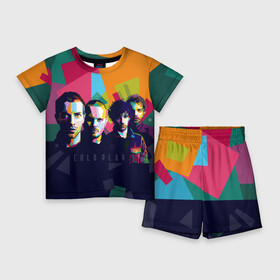 Детский костюм с шортами 3D с принтом Coldplay в Новосибирске,  |  | Тематика изображения на принте: cold play | rock | колд плей | колд плэй | колдплей | колдплэй | рок