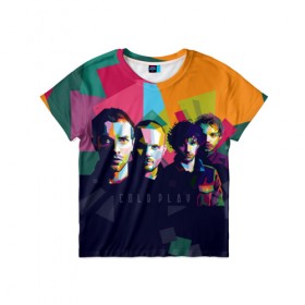 Детская футболка 3D с принтом Coldplay в Новосибирске, 100% гипоаллергенный полиэфир | прямой крой, круглый вырез горловины, длина до линии бедер, чуть спущенное плечо, ткань немного тянется | cold play | rock | колд плей | колд плэй | колдплей | колдплэй | рок