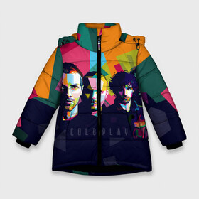 Зимняя куртка для девочек 3D с принтом Coldplay в Новосибирске, ткань верха — 100% полиэстер; подклад — 100% полиэстер, утеплитель — 100% полиэстер. | длина ниже бедра, удлиненная спинка, воротник стойка и отстегивающийся капюшон. Есть боковые карманы с листочкой на кнопках, утяжки по низу изделия и внутренний карман на молнии. 

Предусмотрены светоотражающий принт на спинке, радужный светоотражающий элемент на пуллере молнии и на резинке для утяжки. | cold play | rock | колд плей | колд плэй | колдплей | колдплэй | рок