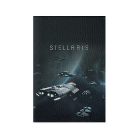 Обложка для паспорта матовая кожа с принтом Stellaris в Новосибирске, натуральная матовая кожа | размер 19,3 х 13,7 см; прозрачные пластиковые крепления | Тематика изображения на принте: stellaris