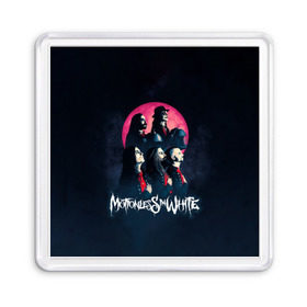 Магнит 55*55 с принтом Группа Motionless in White в Новосибирске, Пластик | Размер: 65*65 мм; Размер печати: 55*55 мм | miw | motionless in white | гот | готик | готика | готы | группа | индастриал | крис моушнлесс | метал | металл | музыка | райан ситковски | рикки хоррор | черулли