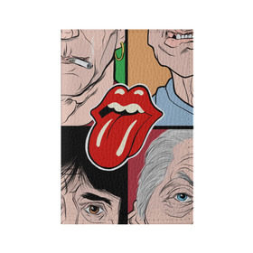 Обложка для паспорта матовая кожа с принтом Rolling Stones в Новосибирске, натуральная матовая кожа | размер 19,3 х 13,7 см; прозрачные пластиковые крепления | Тематика изображения на принте: beatles | rolling stones | битлз | блюз | мик джаггер | музыка | рок | рок н ролл | роллинг стоунз