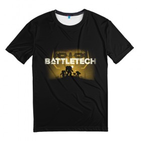 Мужская футболка 3D с принтом BattleTech 2 в Новосибирске, 100% полиэфир | прямой крой, круглый вырез горловины, длина до линии бедер | battletech