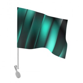 Флаг для автомобиля с принтом Emerald lines в Новосибирске, 100% полиэстер | Размер: 30*21 см | абстракция | геометрия | зеленый