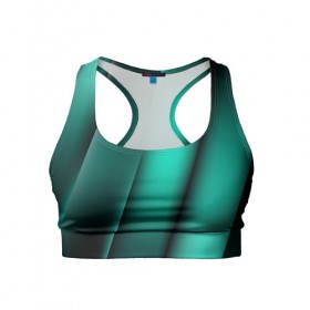 Женский спортивный топ 3D с принтом Emerald lines в Новосибирске, 82% полиэстер, 18% спандекс Ткань безопасна для здоровья, позволяет коже дышать, не мнется и не растягивается |  | абстракция | геометрия | зеленый