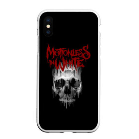 Чехол для iPhone XS Max матовый с принтом Motionless in White череп в Новосибирске, Силикон | Область печати: задняя сторона чехла, без боковых панелей | Тематика изображения на принте: miw | motionless in white | гот | готик | готика | готы | группа | индастриал | крис моушнлесс | метал | металл | музыка | райан ситковски | рикки хоррор | черулли