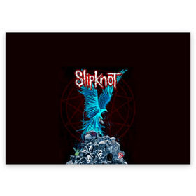 Поздравительная открытка с принтом Орел группа Slipknot в Новосибирске, 100% бумага | плотность бумаги 280 г/м2, матовая, на обратной стороне линовка и место для марки
 | slipknot | альтернативный метал | андерс | головы | грув метал | колсефни | кори | маска | метал | музыка | ню метал | рок | слипкнот | тейлор