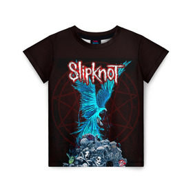 Детская футболка 3D с принтом Орел группа Slipknot в Новосибирске, 100% гипоаллергенный полиэфир | прямой крой, круглый вырез горловины, длина до линии бедер, чуть спущенное плечо, ткань немного тянется | slipknot | альтернативный метал | андерс | головы | грув метал | колсефни | кори | маска | метал | музыка | ню метал | рок | слипкнот | тейлор