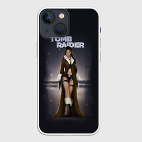 Чехол для iPhone 13 mini с принтом TOMB RAIDER в Новосибирске,  |  | game | girl | gun | lara croft | tomb raider | девушка | игра | оружие | пистолет