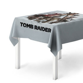 Скатерть 3D с принтом TOMB RAIDER в Новосибирске, 100% полиэстер (ткань не мнется и не растягивается) | Размер: 150*150 см | game | girl | gun | lara croft | tomb raider | девушка | игра | оружие | пистолет