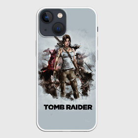 Чехол для iPhone 13 mini с принтом TOMB RAIDER в Новосибирске,  |  | game | girl | gun | lara croft | tomb raider | девушка | игра | оружие | пистолет