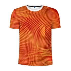 Мужская футболка 3D спортивная с принтом Abstract waves в Новосибирске, 100% полиэстер с улучшенными характеристиками | приталенный силуэт, круглая горловина, широкие плечи, сужается к линии бедра | Тематика изображения на принте: 