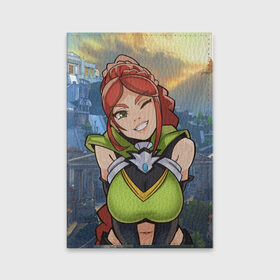 Обложка для паспорта матовая кожа с принтом paladins cassie в Новосибирске, натуральная матовая кожа | размер 19,3 х 13,7 см; прозрачные пластиковые крепления | Тематика изображения на принте: 3d | art | game | online | paladins | video