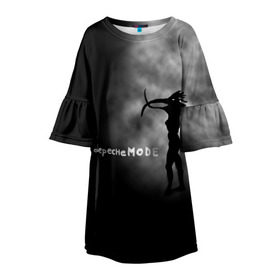 Детское платье 3D с принтом Depeche Mode в Новосибирске, 100% полиэстер | прямой силуэт, чуть расширенный к низу. Круглая горловина, на рукавах — воланы | depeche mode | альтернативный | вестник моды | депеш мод | дэйв гаан | индастриал | мартин гор | музыка | надпись | новая волна | рок | синти поп | туман | электроник | энди флетчер