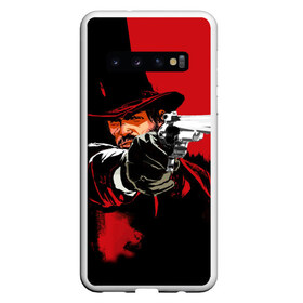 Чехол для Samsung Galaxy S10 с принтом Red Dead Redemption в Новосибирске, Силикон | Область печати: задняя сторона чехла, без боковых панелей | cowboy | game | gun | jim | red dead redemption | rockstar | west | вестерн | дикий запад | игра | ковбой | оружие | пистолет