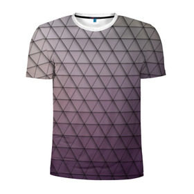 Мужская футболка 3D спортивная с принтом Кольчуга из треугольников в Новосибирске, 100% полиэстер с улучшенными характеристиками | приталенный силуэт, круглая горловина, широкие плечи, сужается к линии бедра | абстракция | геометрия | текстура | узор
