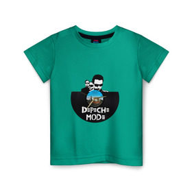 Детская футболка хлопок с принтом Depeche Mode винил в Новосибирске, 100% хлопок | круглый вырез горловины, полуприлегающий силуэт, длина до линии бедер | 