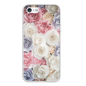 Чехол для iPhone 5/5S матовый с принтом Букет из роз в Новосибирске, Силикон | Область печати: задняя сторона чехла, без боковых панелей | розы | цветы