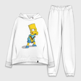 Женский костюм хлопок Oversize с принтом Bart Simpson в Новосибирске,  |  | барт | разбойник | рогатка. | симпсоны