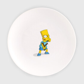 Тарелка с принтом Bart Simpson в Новосибирске, фарфор | диаметр - 210 мм
диаметр для нанесения принта - 120 мм | барт | разбойник | рогатка. | симпсоны
