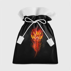 Подарочный 3D мешок с принтом Огненное перо в Новосибирске, 100% полиэстер | Размер: 29*39 см | fire | flame | in fire | smoke | в огне | дым | огненное перо | огненный | огонь