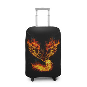 Чехол для чемодана 3D с принтом Феникс в Новосибирске, 86% полиэфир, 14% спандекс | двустороннее нанесение принта, прорези для ручек и колес | fire | flame | in fire | smoke | в огне | дым | огненный | огонь