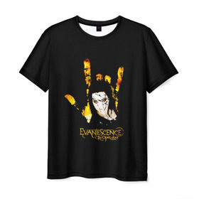 Мужская футболка 3D с принтом Evanescence рука в Новосибирске, 100% полиэфир | прямой крой, круглый вырез горловины, длина до линии бедер | 