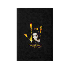 Обложка для паспорта матовая кожа с принтом Evanescence рука в Новосибирске, натуральная матовая кожа | размер 19,3 х 13,7 см; прозрачные пластиковые крепления | Тематика изображения на принте: 