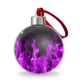 Ёлочный шар с принтом Фиолетовый огонь в Новосибирске, Пластик | Диаметр: 77 мм | лиловый | пламя | яркий
