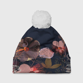 Шапка 3D c помпоном с принтом Blossom fashion в Новосибирске, 100% полиэстер | универсальный размер, печать по всей поверхности изделия | blossom | flower | бабочки | весна | лето | природа | расцвет | цвет | цветение | цветковое растение | цветок