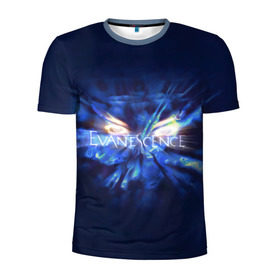 Мужская футболка 3D спортивная с принтом Взгляд Evanescence в Новосибирске, 100% полиэстер с улучшенными характеристиками | приталенный силуэт, круглая горловина, широкие плечи, сужается к линии бедра | Тематика изображения на принте: 
