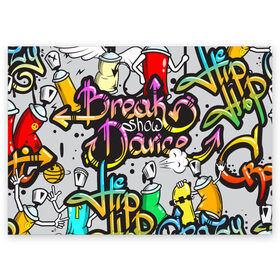 Поздравительная открытка с принтом Graffiti в Новосибирске, 100% бумага | плотность бумаги 280 г/м2, матовая, на обратной стороне линовка и место для марки
 | Тематика изображения на принте: break | dance | graffiti | hip hop | rap | граффити | рэп | скейтборд | хип хоп