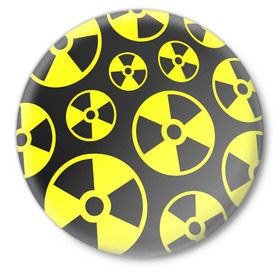 Значок с принтом Радиация в Новосибирске,  металл | круглая форма, металлическая застежка в виде булавки | Тематика изображения на принте: радиация | радиоактивность
