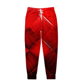 Мужские брюки 3D с принтом Red squares в Новосибирске, 100% полиэстер | манжеты по низу, эластичный пояс регулируется шнурком, по бокам два кармана без застежек, внутренняя часть кармана из мелкой сетки | абстракция | геометрия | квадрат | текстура
