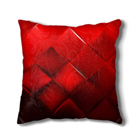 Подушка 3D с принтом Red squares в Новосибирске, наволочка – 100% полиэстер, наполнитель – холлофайбер (легкий наполнитель, не вызывает аллергию). | состоит из подушки и наволочки. Наволочка на молнии, легко снимается для стирки | абстракция | геометрия | квадрат | текстура