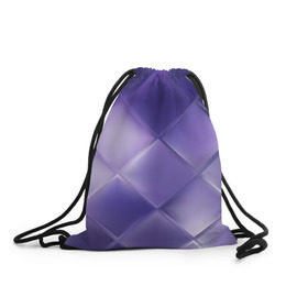 Рюкзак-мешок 3D с принтом Фиолетовые грани в Новосибирске, 100% полиэстер | плотность ткани — 200 г/м2, размер — 35 х 45 см; лямки — толстые шнурки, застежка на шнуровке, без карманов и подкладки | абстракция | геометрия | квадрат | текстура | фиолетовый