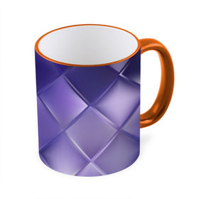 Кружка 3D с принтом Фиолетовые грани в Новосибирске, керамика | ёмкость 330 мл | абстракция | геометрия | квадрат | текстура | фиолетовый