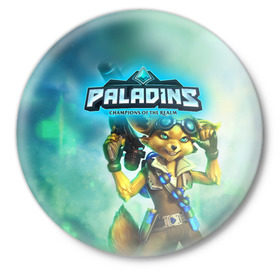 Значок с принтом Paladins в Новосибирске,  металл | круглая форма, металлическая застежка в виде булавки | Тематика изображения на принте: paladins