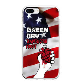 Чехол для iPhone 7Plus/8 Plus матовый с принтом Green Day American Idiot в Новосибирске, Силикон | Область печати: задняя сторона чехла, без боковых панелей | american idiot | green day | альтернативный | билли джо армстронг | грин дей | группа | зелёный день | майк дёрнт | музыка | панк | поп | поппанк | рок | сша | тре кул | флаг