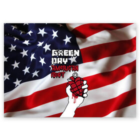 Поздравительная открытка с принтом Green Day American Idiot в Новосибирске, 100% бумага | плотность бумаги 280 г/м2, матовая, на обратной стороне линовка и место для марки
 | Тематика изображения на принте: american idiot | green day | альтернативный | билли джо армстронг | грин дей | группа | зелёный день | майк дёрнт | музыка | панк | поп | поппанк | рок | сша | тре кул | флаг