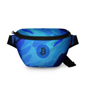 Поясная сумка 3D с принтом Blue Sea Camo Bitcoin в Новосибирске, 100% полиэстер | плотная ткань, ремень с регулируемой длиной, внутри несколько карманов для мелочей, основное отделение и карман с обратной стороны сумки застегиваются на молнию | blue | camo | camouflage | coin | crypto | currency | ethereum | litecoin | mining | token | биткоин | биток | камо | камуфляж | крипта | крипто | криптовалюта | лайткоин | майнинг | ферма | эфир